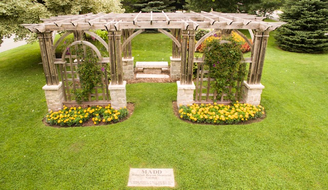 The MADD pergola at Rockway Gardens in Kitchener, Ontario