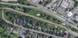map of Rockway Gardens showing two routes